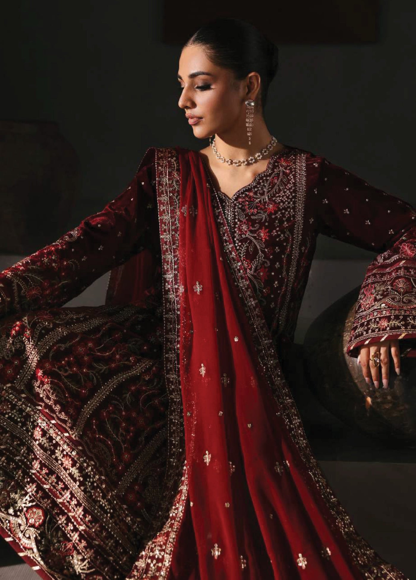 Marais by Gulaal Unstitched Velvet Embroidered 3 Piece Suits GL25VF GL-25-V14 Vela - Festive Collection