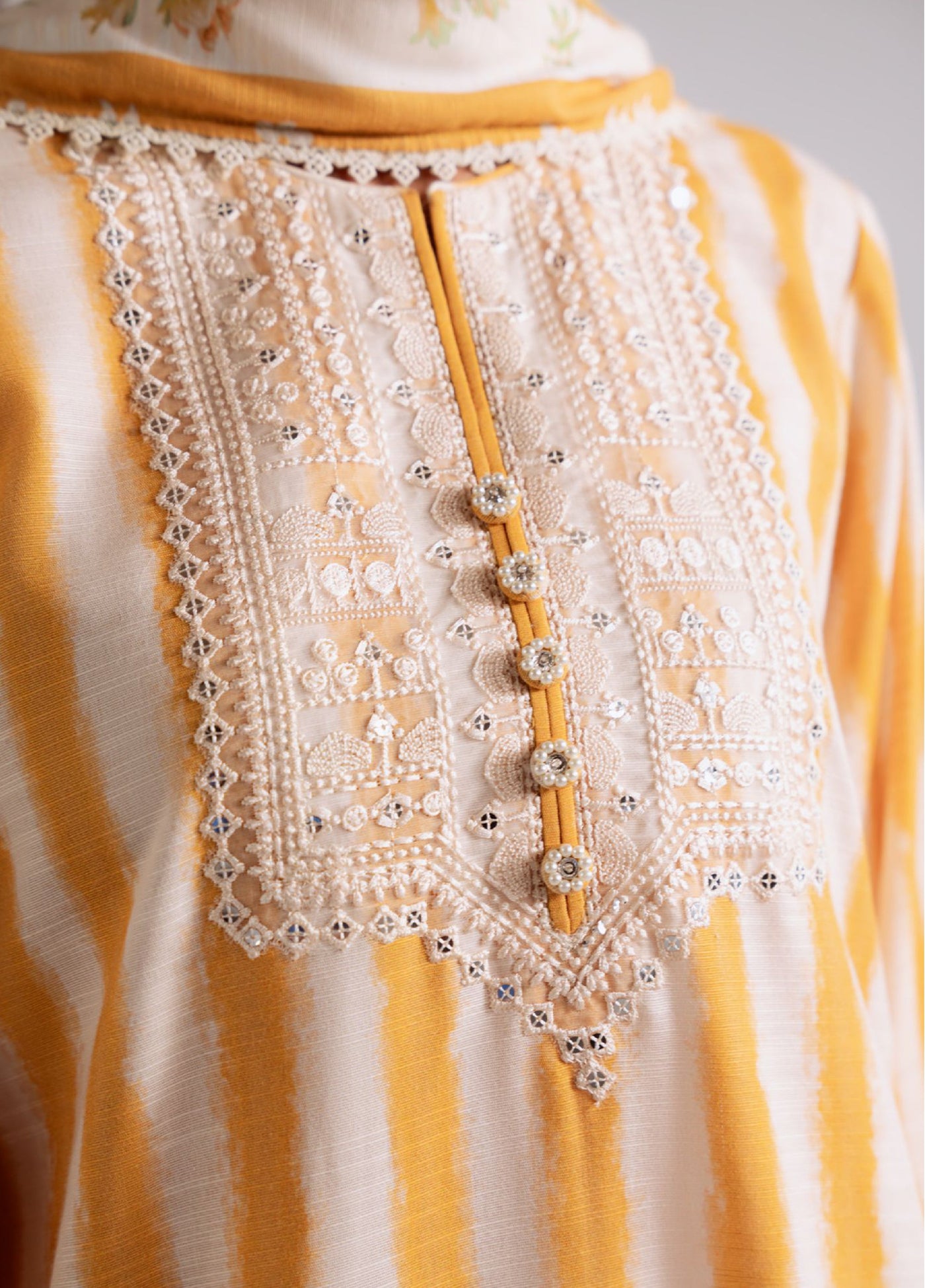 Cross Stitch Unstitched RTS Khaddar Embroidered Suits 3 Piece CS25KW D-06 Ochre Bliss - Winter Collection