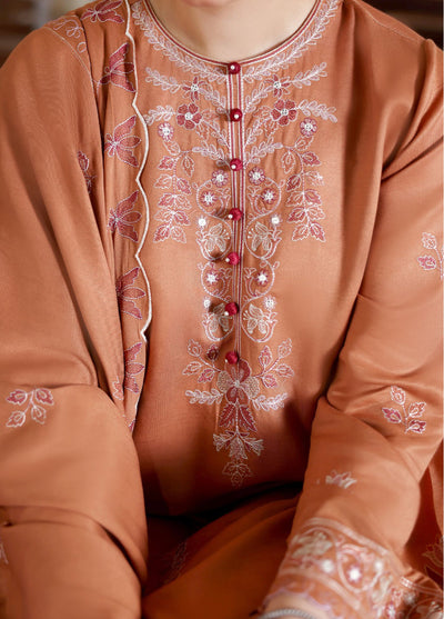 Cross Stitch Unstitched RTS Marina Embroidered Suits 3 Piece CS25MW D-02 Autumn Glaze - Winter Collection