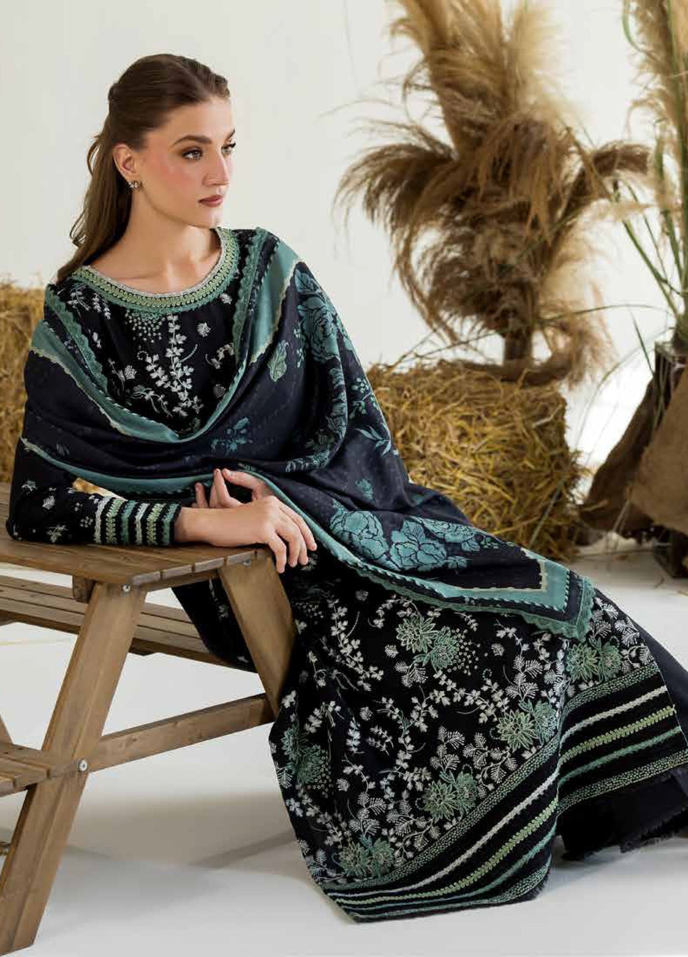 Sobia Nazir Winter Embroidered Karandi Suits 3 Piece SN25WU D-02 A - Winter Collection