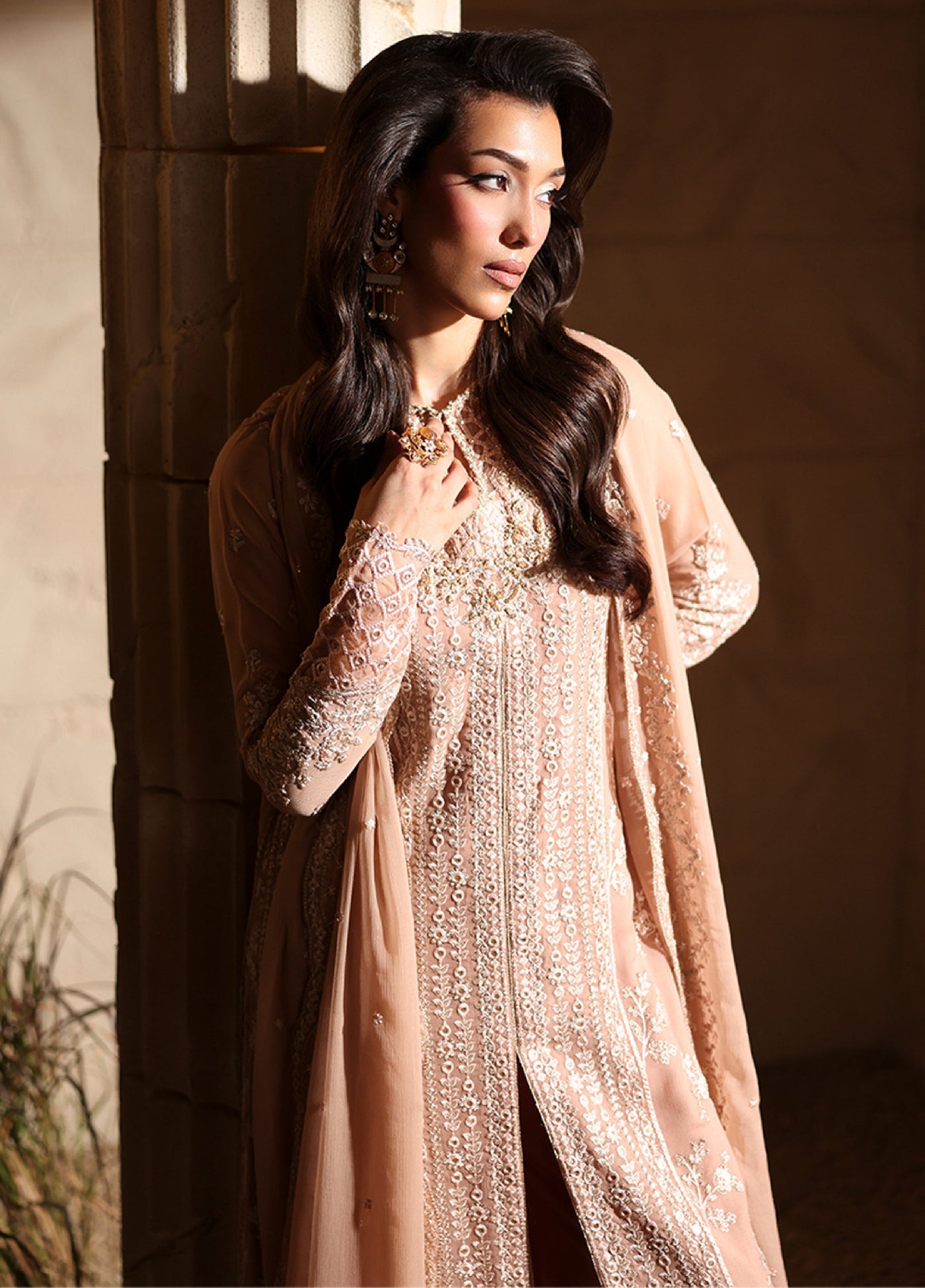 Luxe by Azure Unstitched Chiffon Embroidered Suits 3 Piece AZ25LF Lueur - Festive Collection