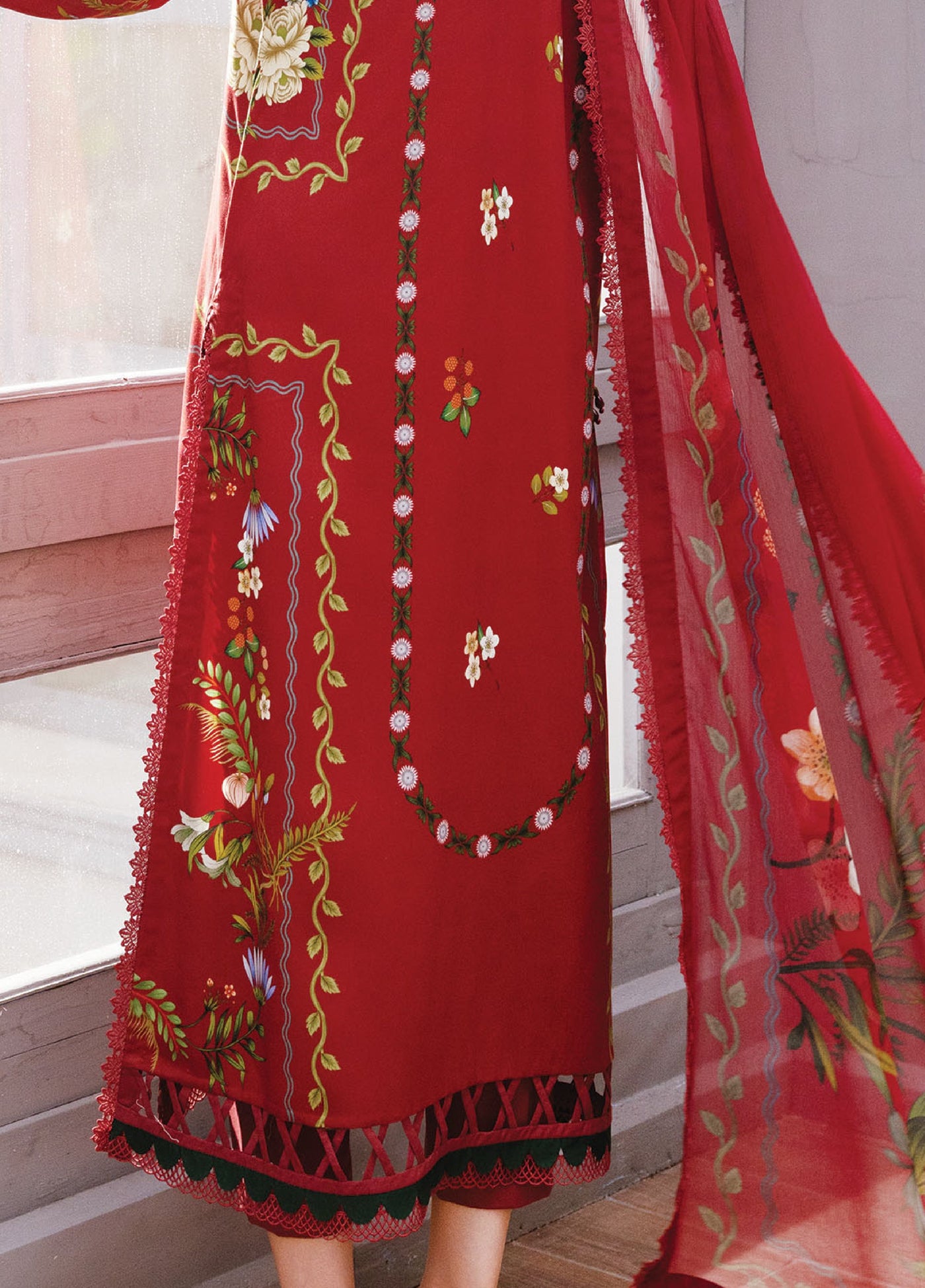 M Basics By Maria B Unstitched Digital Printed Linen 3 Piece MB25UW 1105-A - Winter Collection