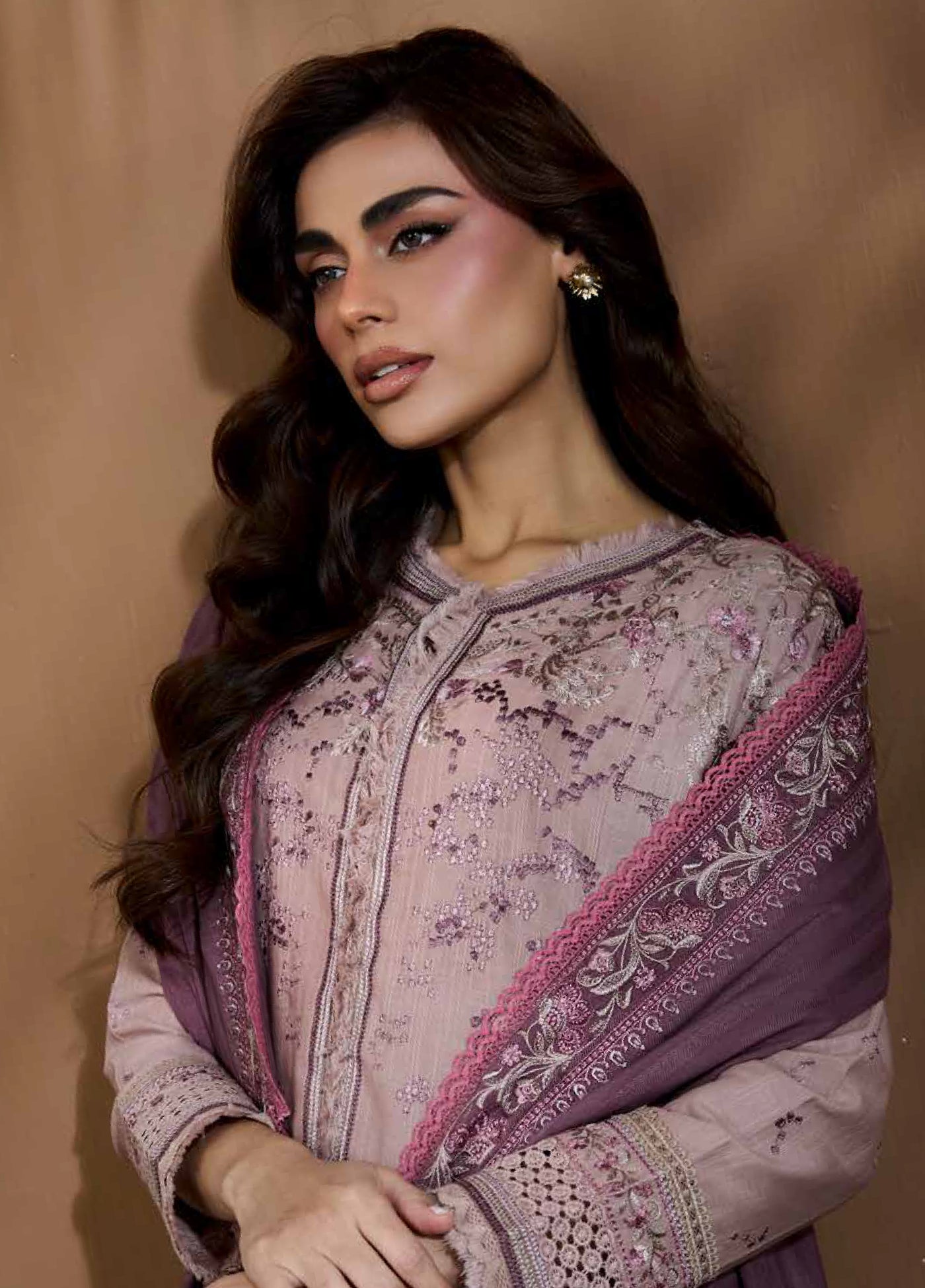 Sobia Nazir Unstitched Shawl Embroidered Khaddar 3 Piece SN25SW D-06 B - Winter Collection