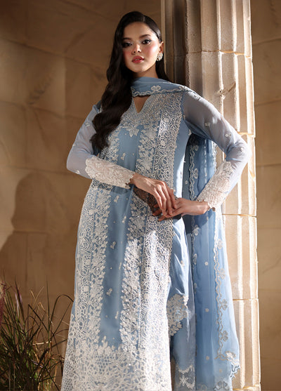 Luxe by Azure Unstitched Chiffon Embroidered Suits 3 Piece AZ25LF Serenite - Festive Collection