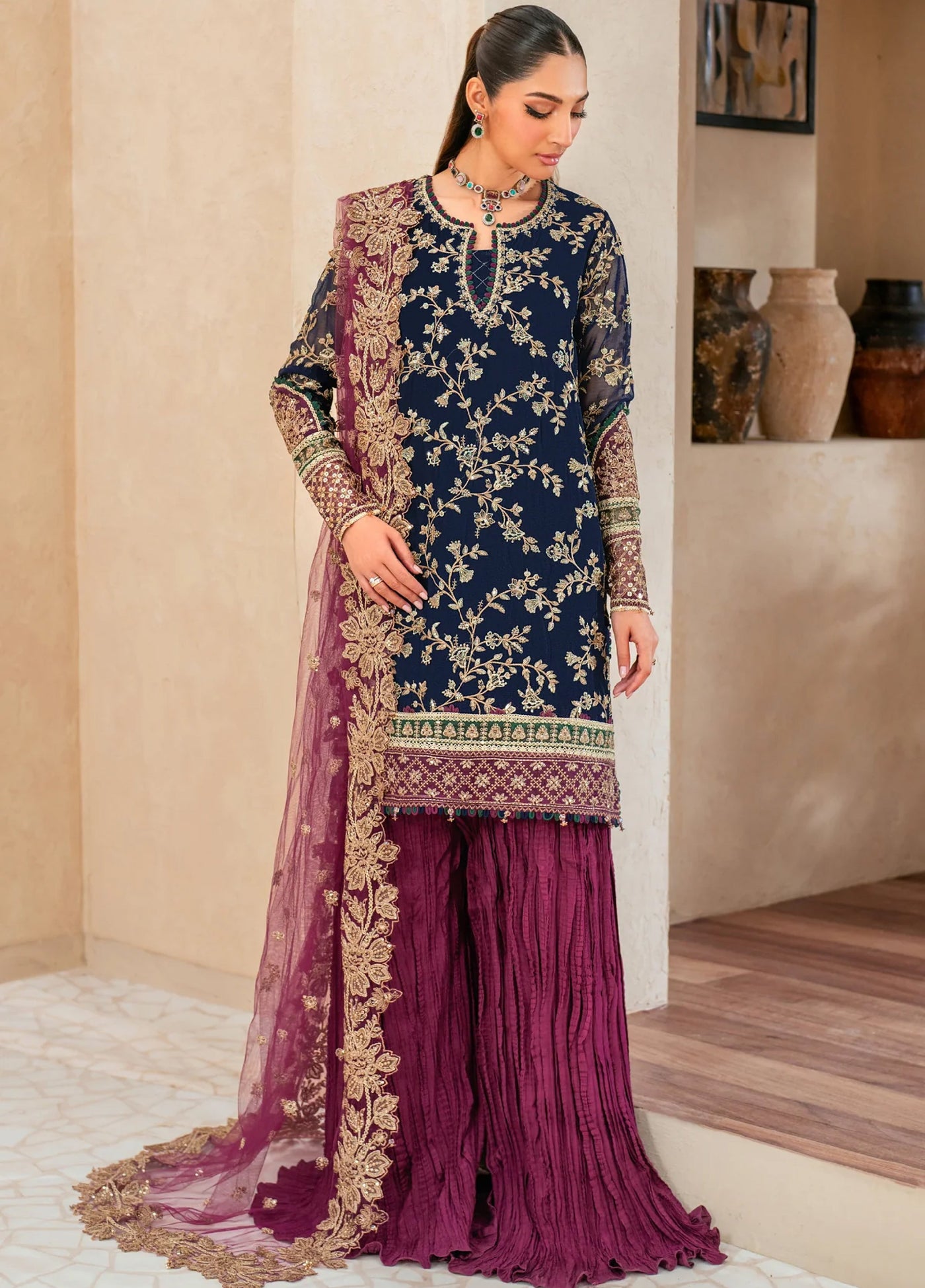 Xenia Formal Unstitched Luxury Chiffon Suits 3 Piece XE25FL Seraphina - Formals Collection
