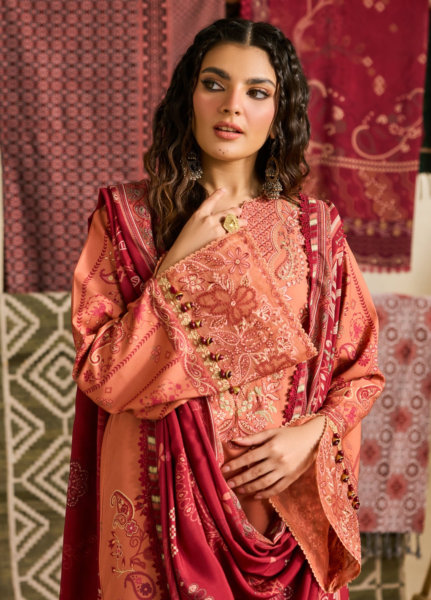 Zync by Florent One Nation Unstitched Khaddar Embroidered Suits 3 Piece FL25ON FL-9B - Casual Collection