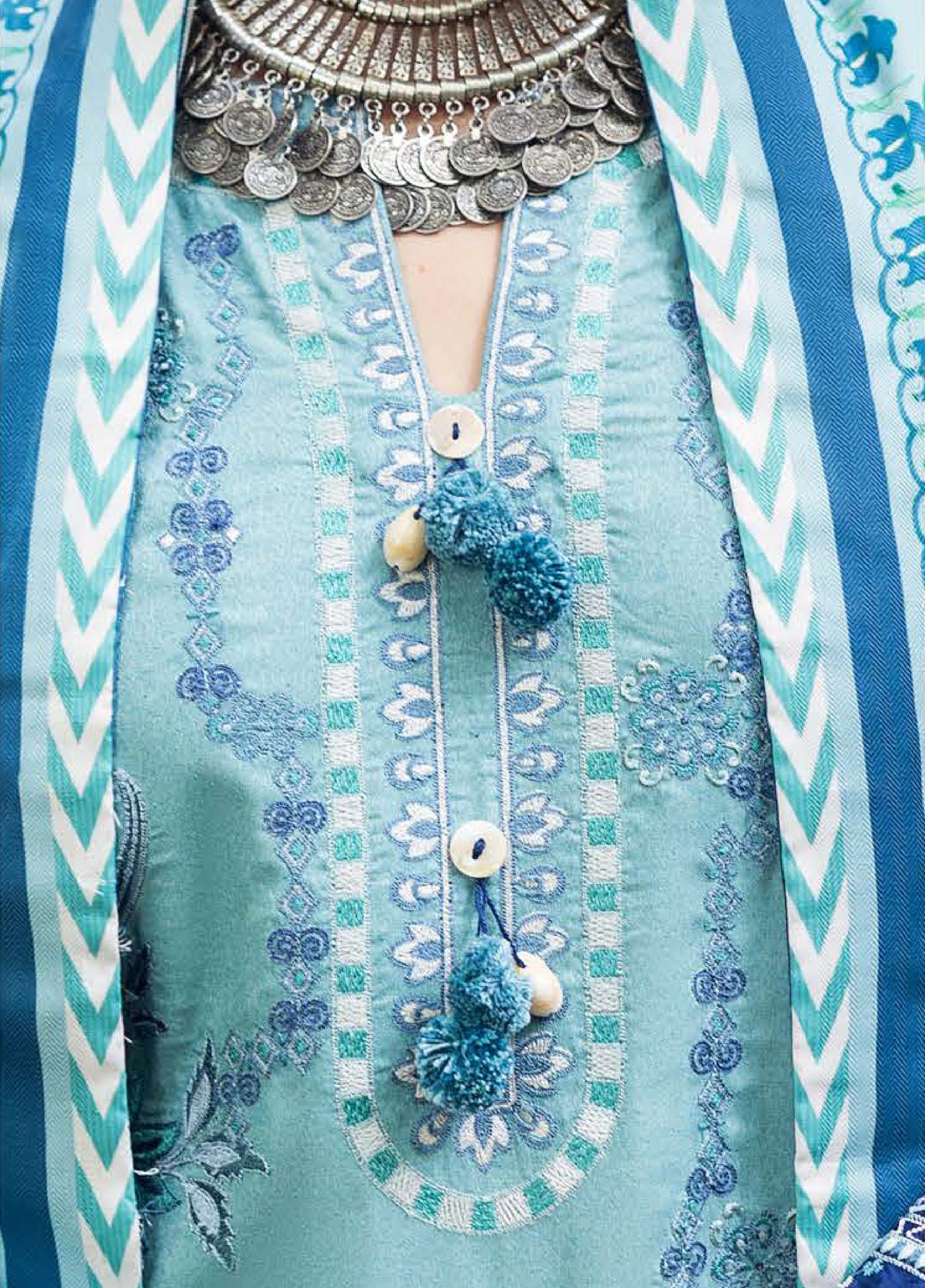 Symphony Hemline by Mushq Unstitched Karandi Embroidered 3 Piece MU25SK Glided Hour - Winter Collection