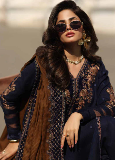 Charizma Signature Unstitched Embroidered Peach Leather 3 Piece CRZ25SP CSW5-01 - Winter Collection