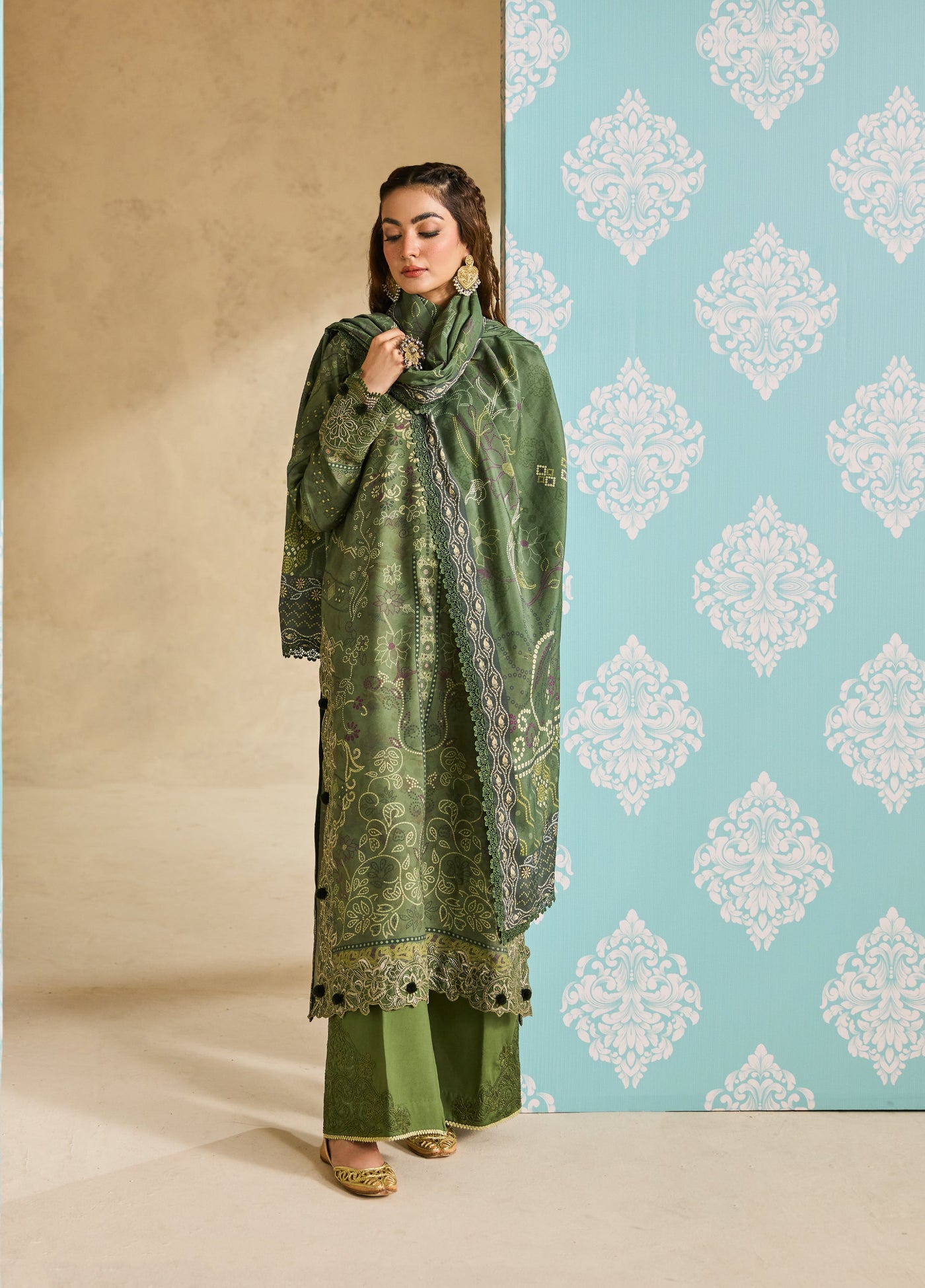 Zync by Florent One Nation Unstitched Khaddar Embroidered Suits 3 Piece FL25ON FL-8A - Casual Collection