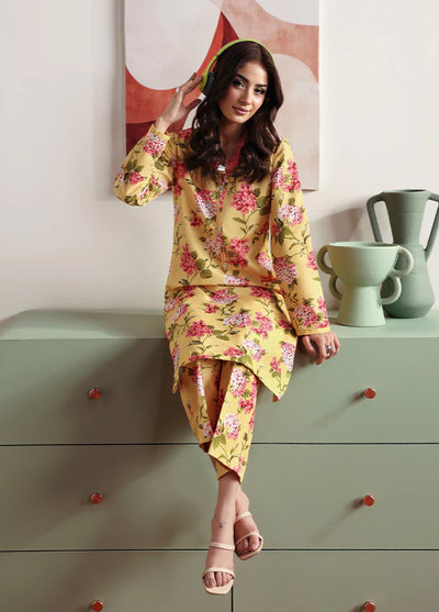 Basics by Gulaal Pret Embroidered Poly Lawn 2 Piece PL-09 Honey Dew - Summer Collection