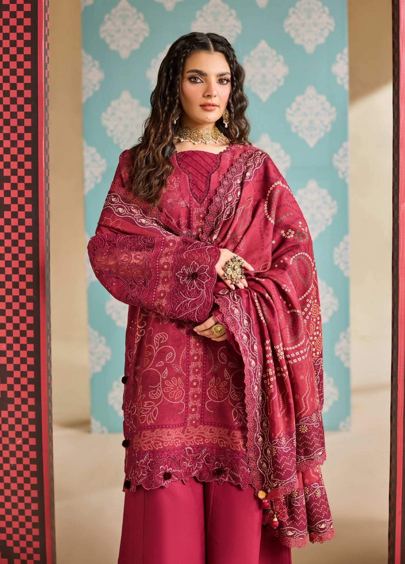 Zync by Florent One Nation Unstitched Khaddar Embroidered Suits 3 Piece FL25ON FL-8B - Casual Collection
