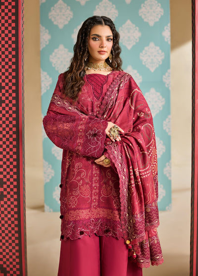 Zync by Florent One Nation Unstitched Khaddar Embroidered Suits 3 Piece FL25ON FL-8B - Casual Collection