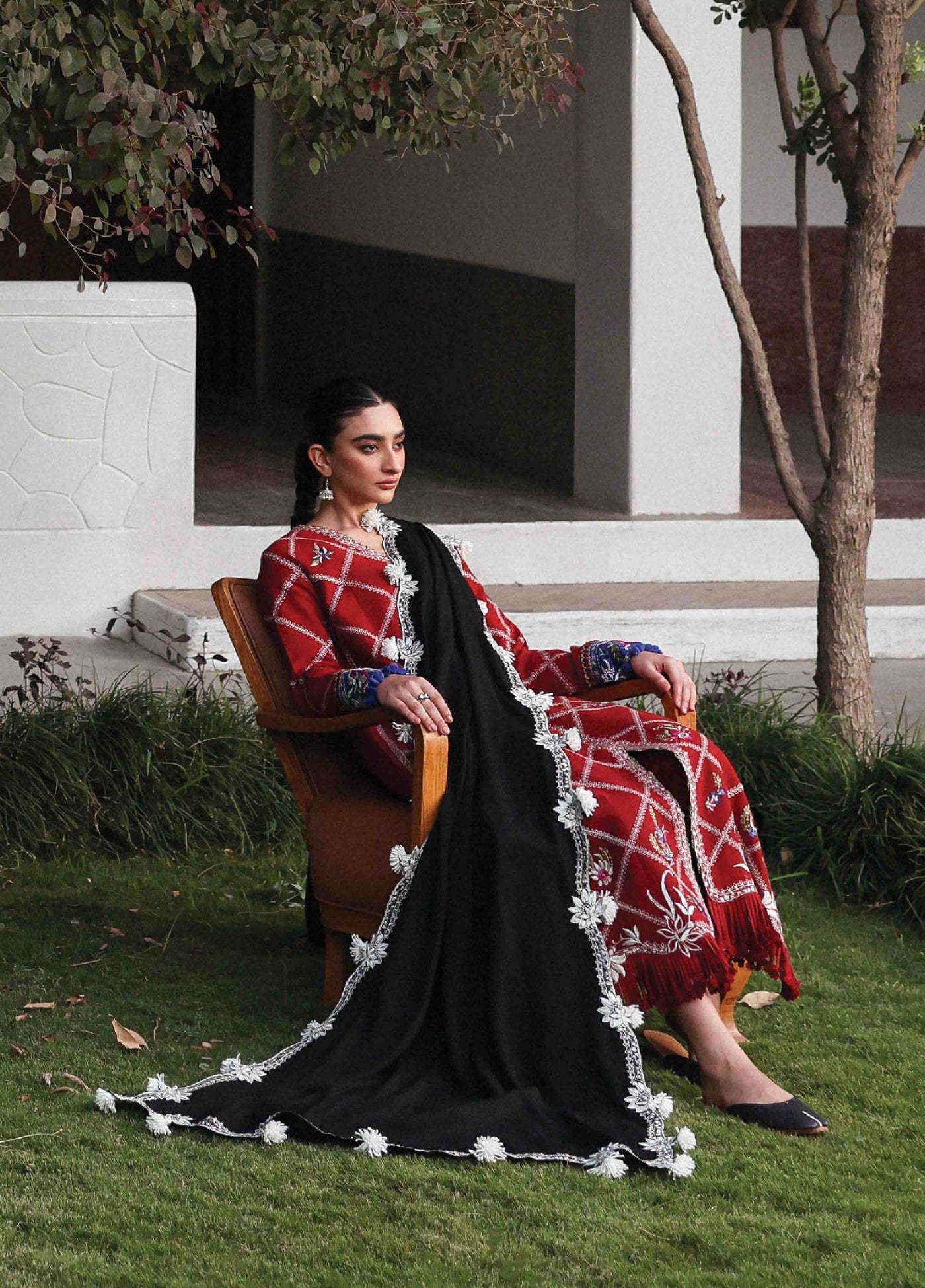 Amaris by Republic Womenswear Unstitched Luxury Shawl Khaddar Embroidered Suits 3 Piece RW25AS D-15 - Winter Collection