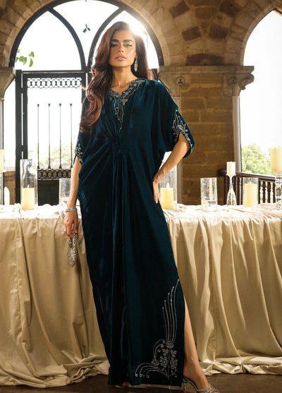 Elayra by Sahar Pret Velvet 1 Piece Embroidered Emerald Enchant - Festive Collection