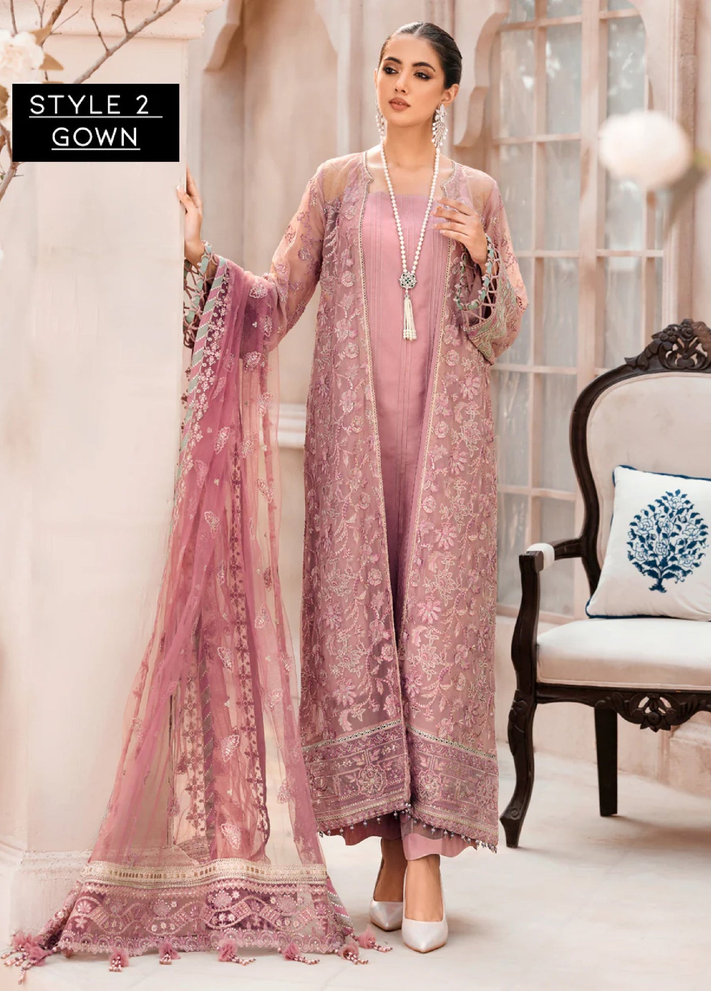 Xenia Formal Unstitched Luxury Chiffon Suits 3 Piece XE25FL Nizha - Formals Collection