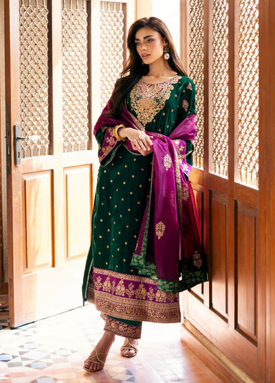 Zainab Chottani Unstitched Velvet Embroidered 3 Piece ZC25UV Esha - Festive Collection