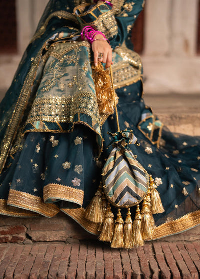 Zarlish Makhfi by Mohsin Naveed Ranjha Unstitched Embroidered Tissue Suits 3 Piece MNR25ZM Lehar - Festive Collection