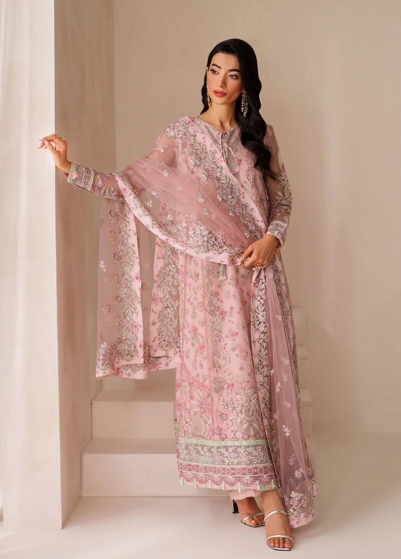 Xenia Formal Unstitched Luxury Net Suits 3 Piece XE25FL Ashal - Formals Collection