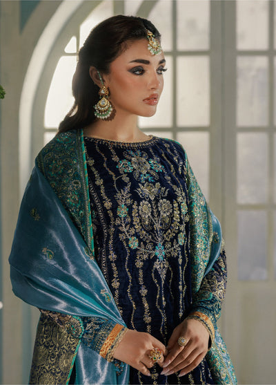 AIK Udaipur Velvet Unstitched Luxury Embroidered 3 Piece AIK25 D-10 - Formals Collection