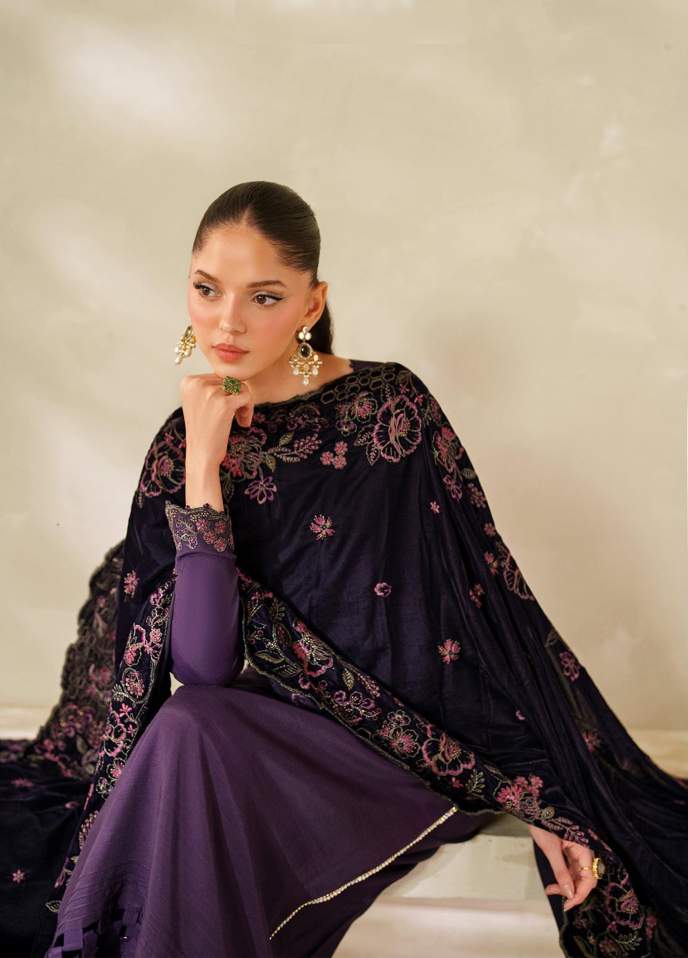 Zarif Unstitched Embroidered Raw Silk Suits 3 Piece ZRF25UF  ZRF-VS-04 - Festive Collection