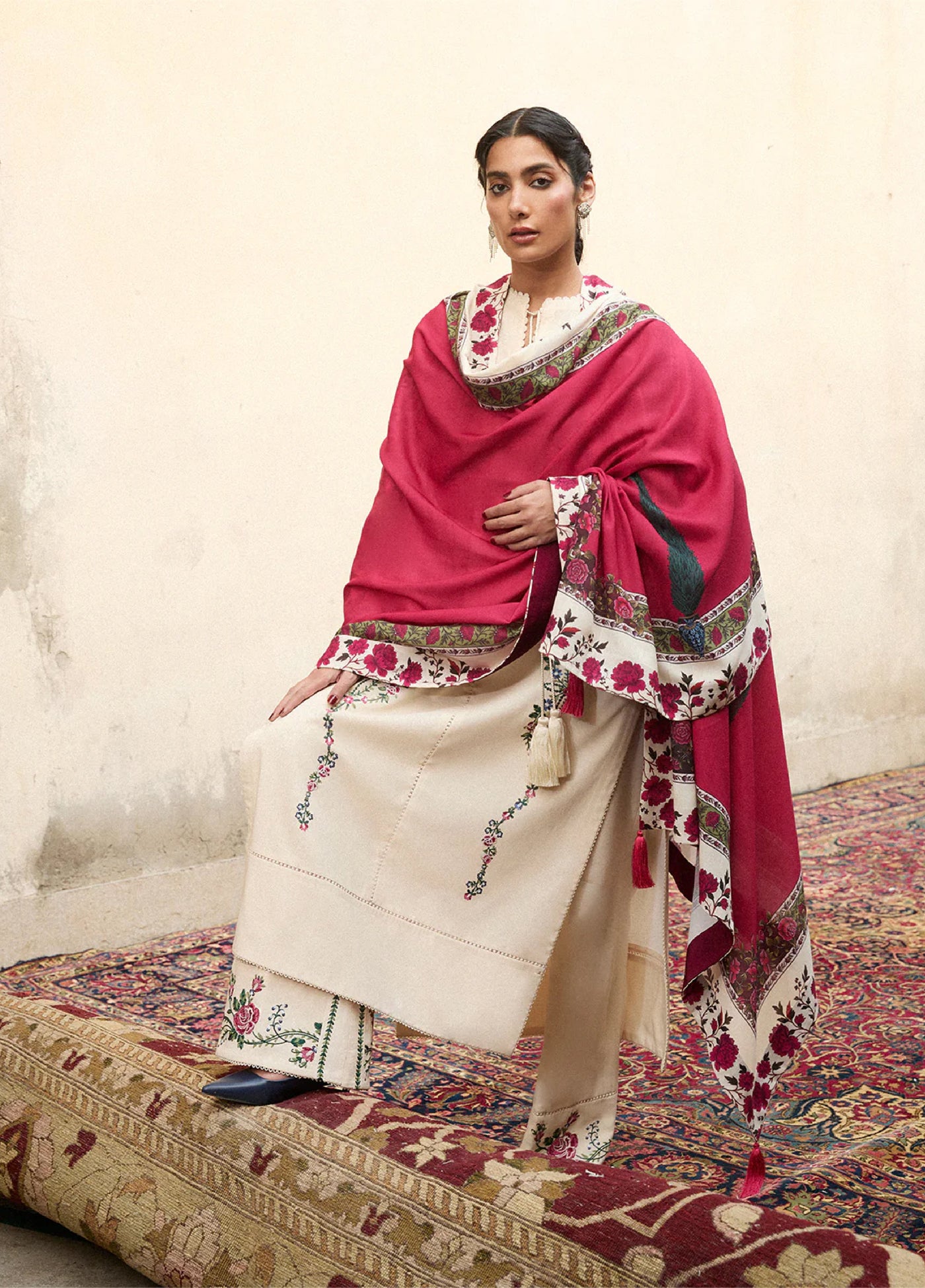 Jugnu by Hussain Rehar Unstitched Karandi Embroidered Suits 3 Piece HR25JW Zura - Winter Collection