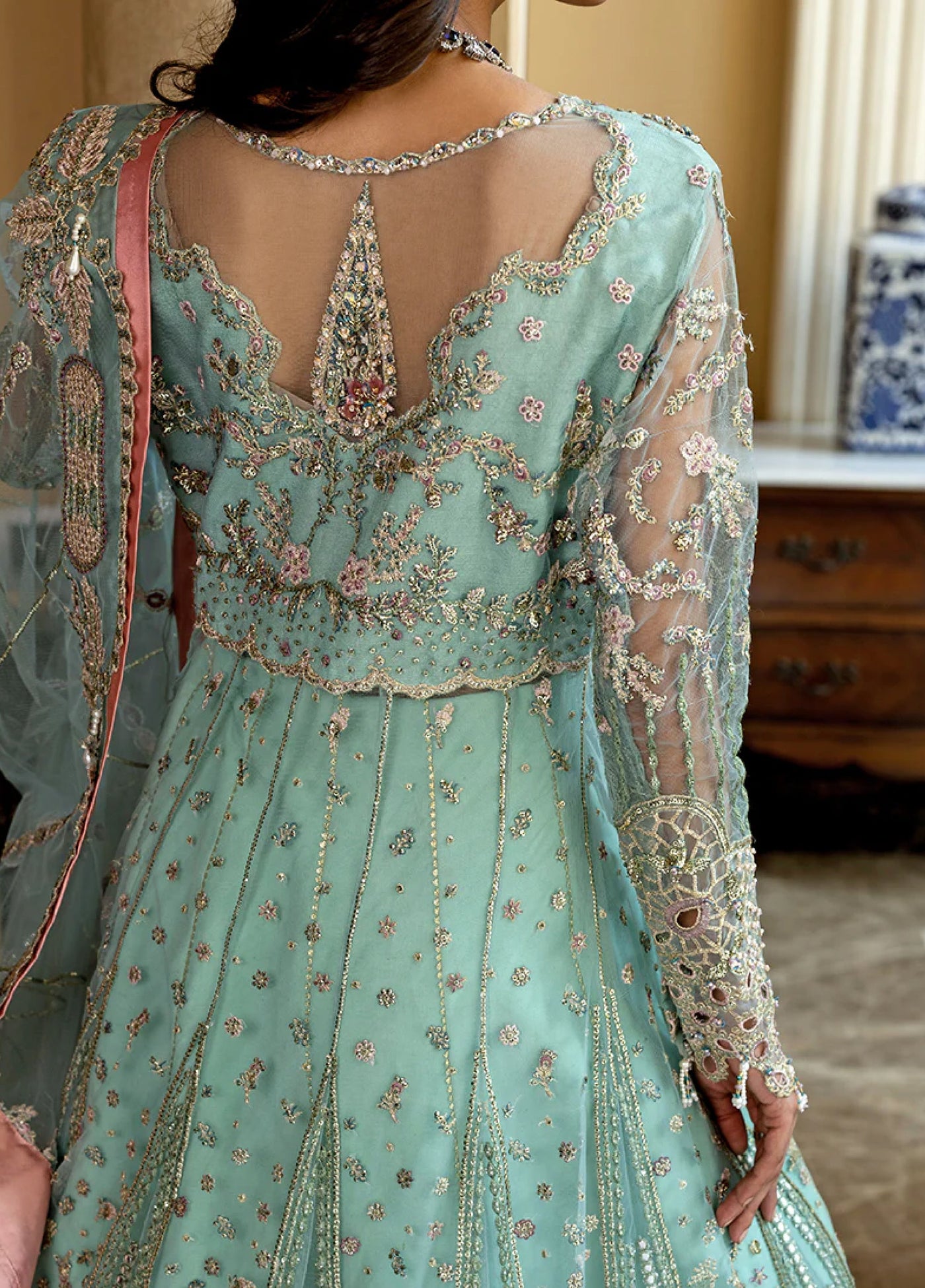 Darling by Mushq Unstitched Embroidered Net 4 Piece Suits MU25DW Bindu - Wedding Collection