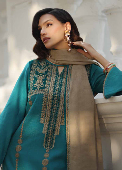 Charizma Signature Unstitched Embroidered Peach Leather 3 Piece CRZ25SP CSW5-04 - Winter Collection