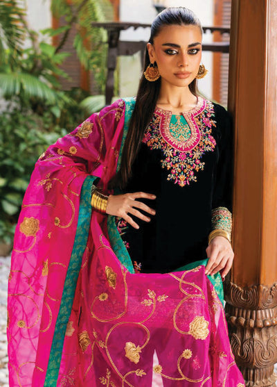 Zainab Chottani Unstitched Velvet Embroidered 3 Piece ZC25UV Zeba - Festive Collection