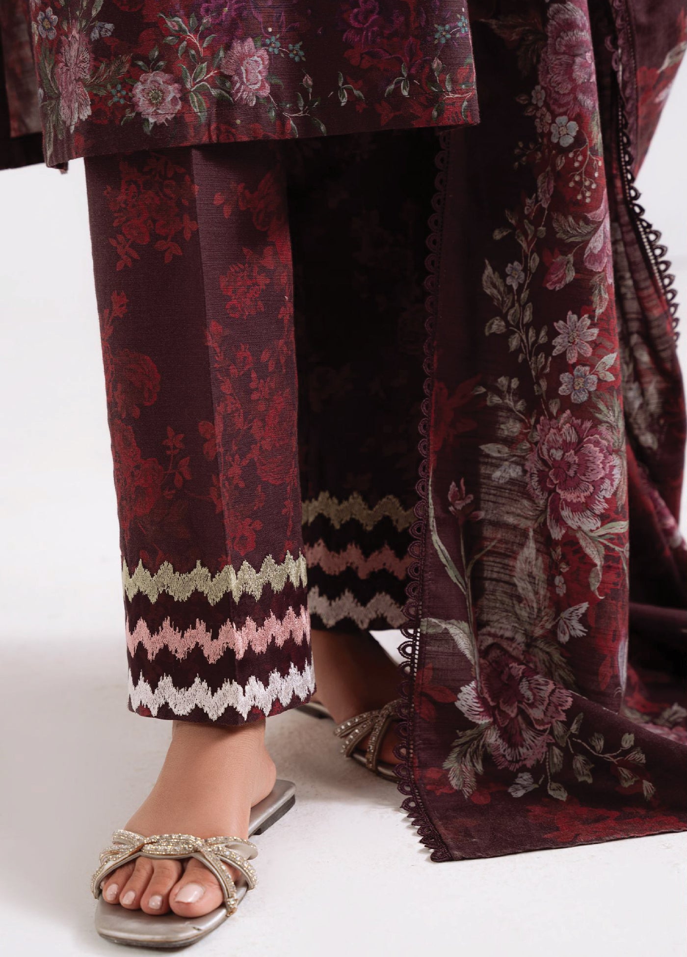 Cross Stitch Unstitched RTS Khaddar Embroidered Suits 3 Piece CS25KW D-05  Floral Melody - Winter Collection