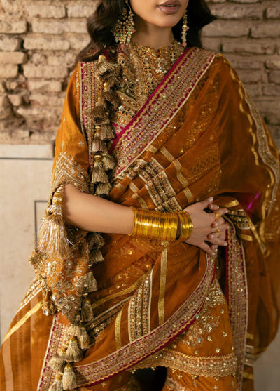 Zarlish Makhfi by Mohsin Naveed Ranjha Unstitched Embroidered Silk Suits 3 Piece MNR25ZM Ranjish - Festive Collection