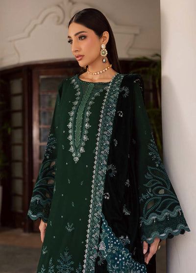 Nureh Exclusive Unstitched Luxury Leather Peach Velvet Shawl Embroidered Suits 3 Piece NU25NS NE-199 - Festive Collection