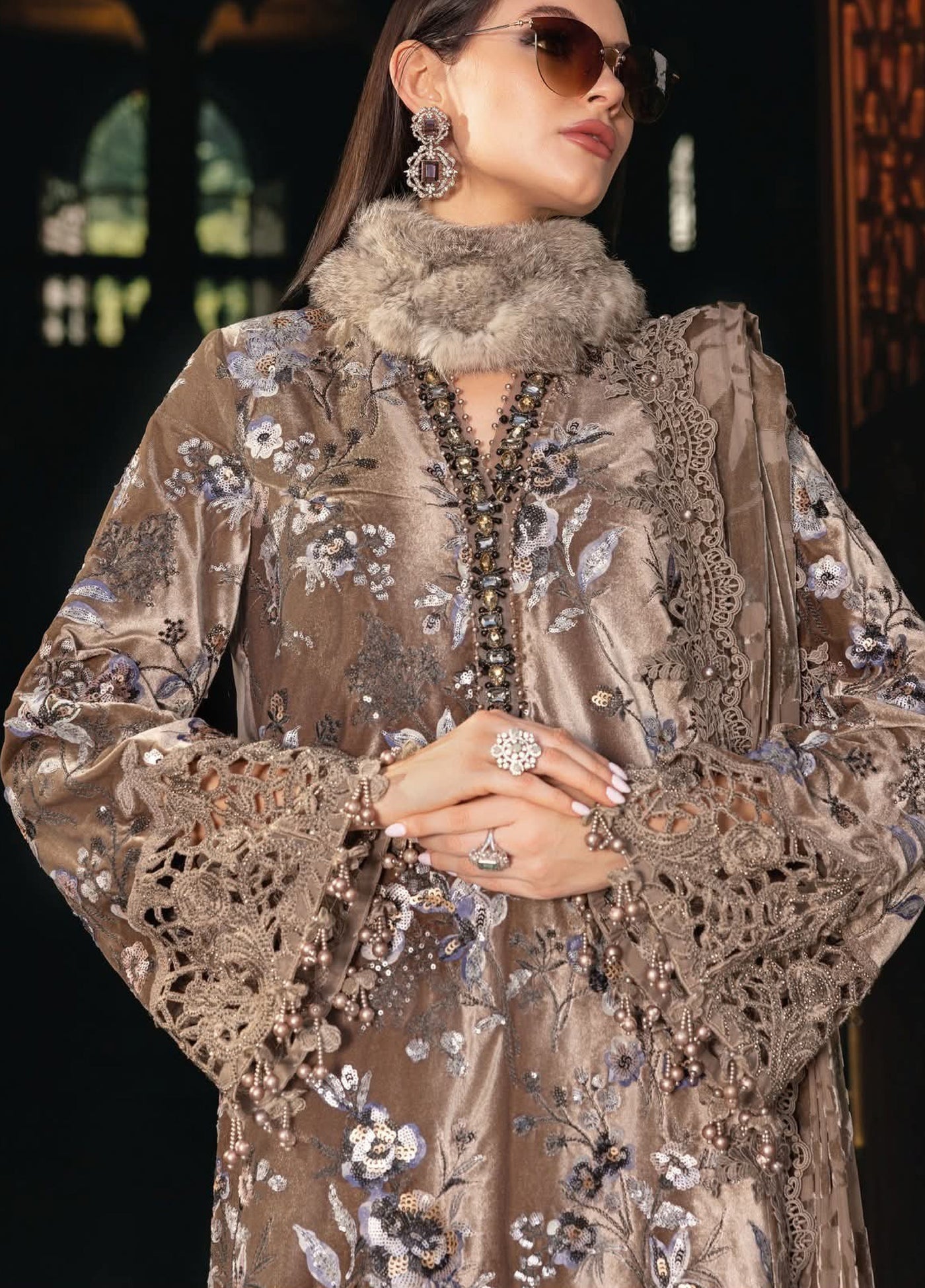 Luxe by Maria B Unstitched Embroidered Velvet 3 Piece MB25LW D3 - Winter Collection