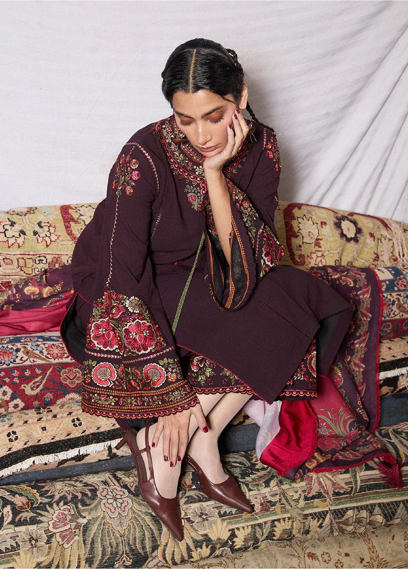 Jugnu by Hussain Rehar Unstitched Karandi Embroidered Suits 3 Piece HR25JW Bari - Winter Collection