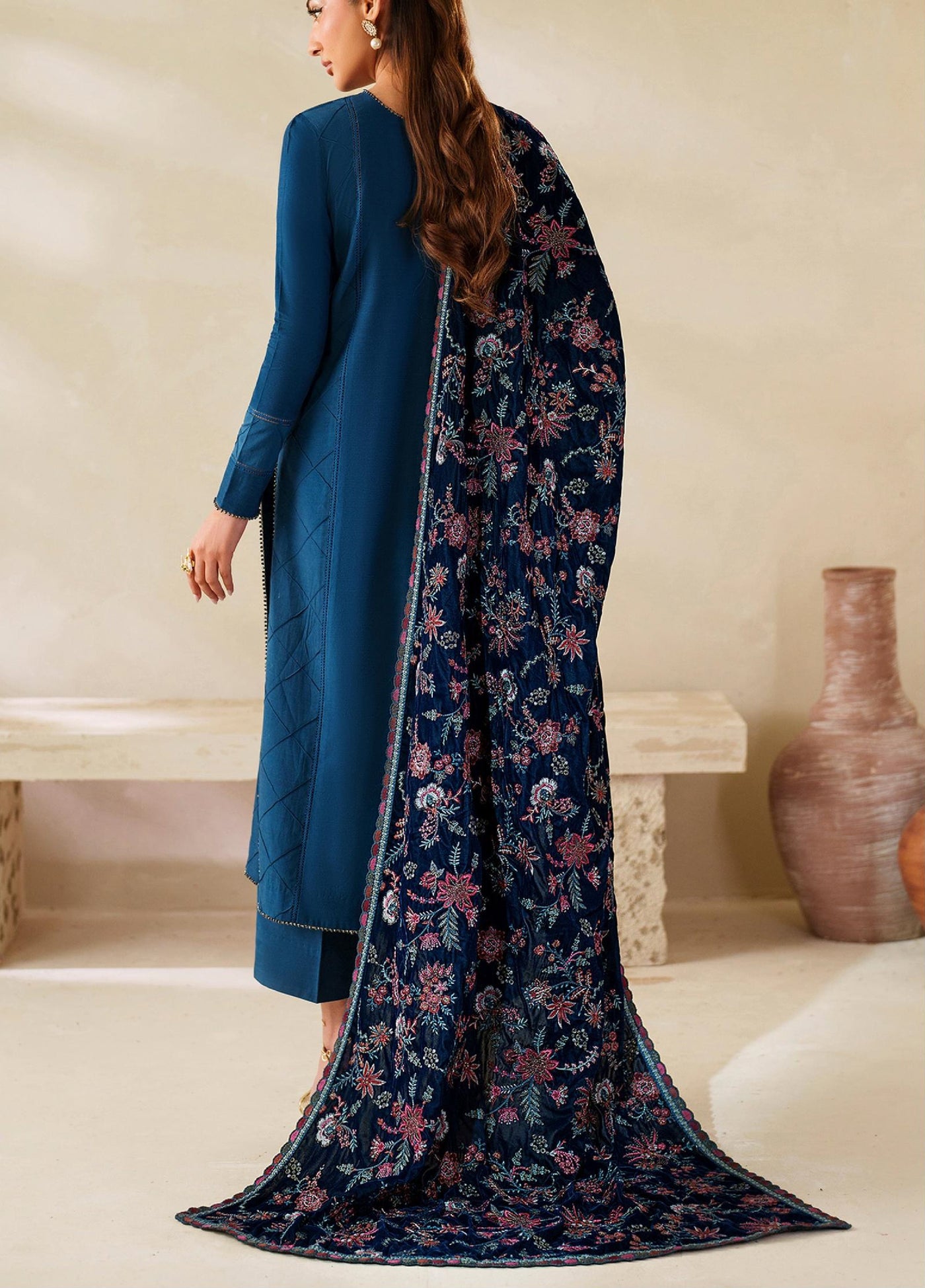 Zarif Unstitched Embroidered Raw Silk Suits 3 Piece ZRF25UF  ZRF-VS-01 - Festive Collection