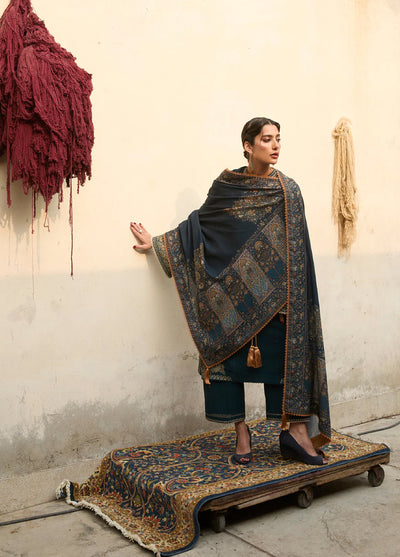 Jugnu by Hussain Rehar Unstitched Karandi Embroidered Suits 3 Piece HR25JW Niva - Winter Collection