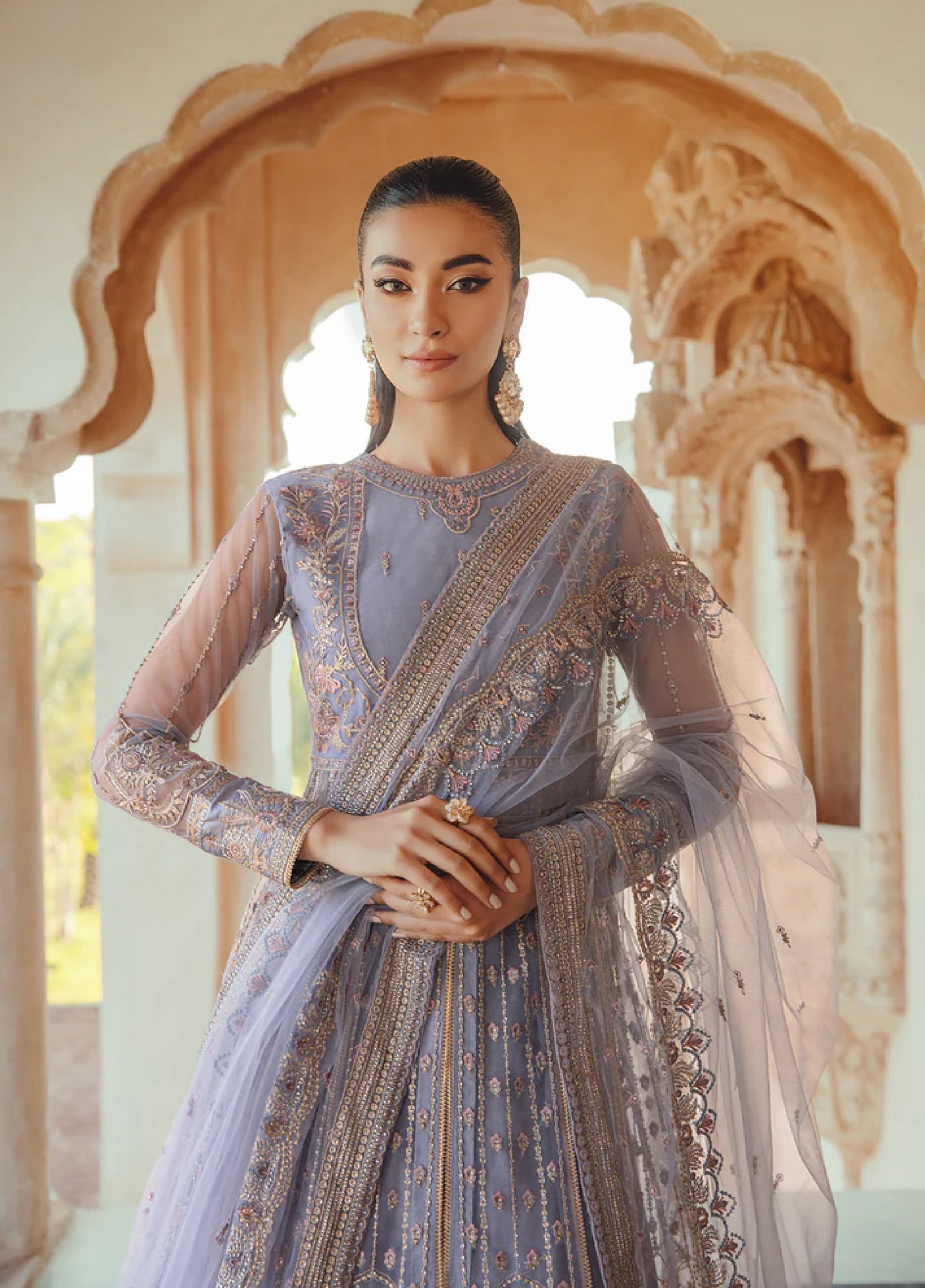 Mehr-un-Nissa By Florent Unstitched Wedding Embroidered Net 4 Piece FL25 FL-2 ZEENAT - Formals Collection
