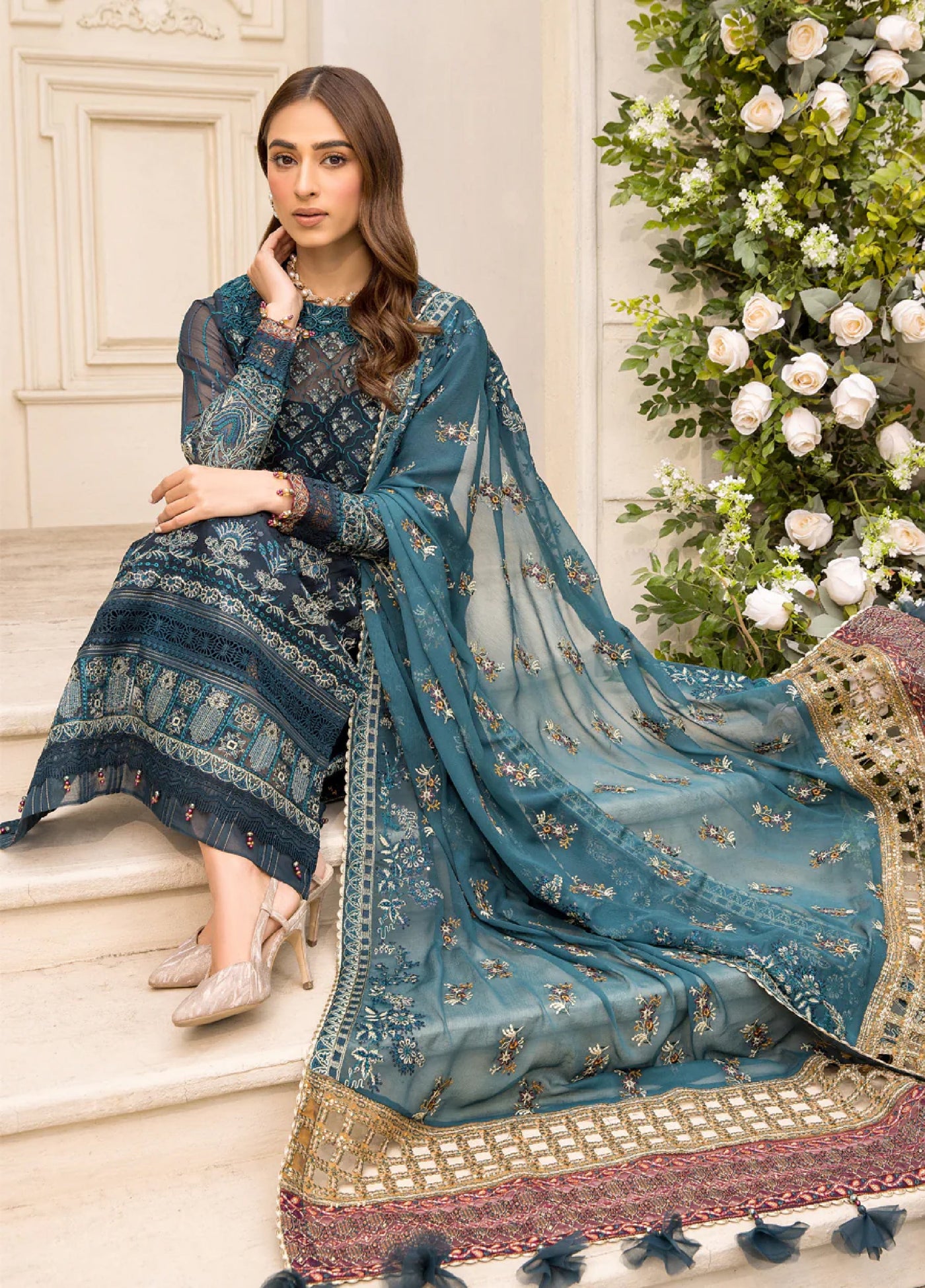 Xenia Formal Unstitched Luxury Chiffon Suits 3 Piece XE25FL Famiya - Formals Collection