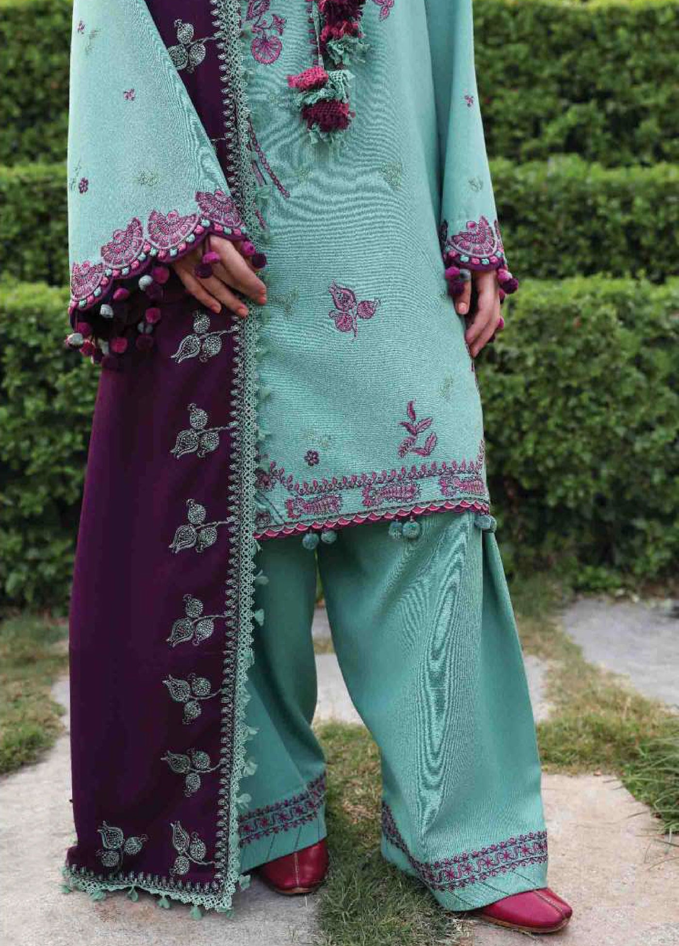 Amaris by Republic Womenswear Unstitched Luxury Shawl Karandi Embroidered Suits 3 Piece RW25AS D-14 - Winter Collection