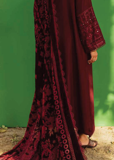 Nureh Exclusive Unstitched Luxury Palachi Embroidered  Leather Peach Suits 3 Piece NU25PS NE-189 - Winter Collection