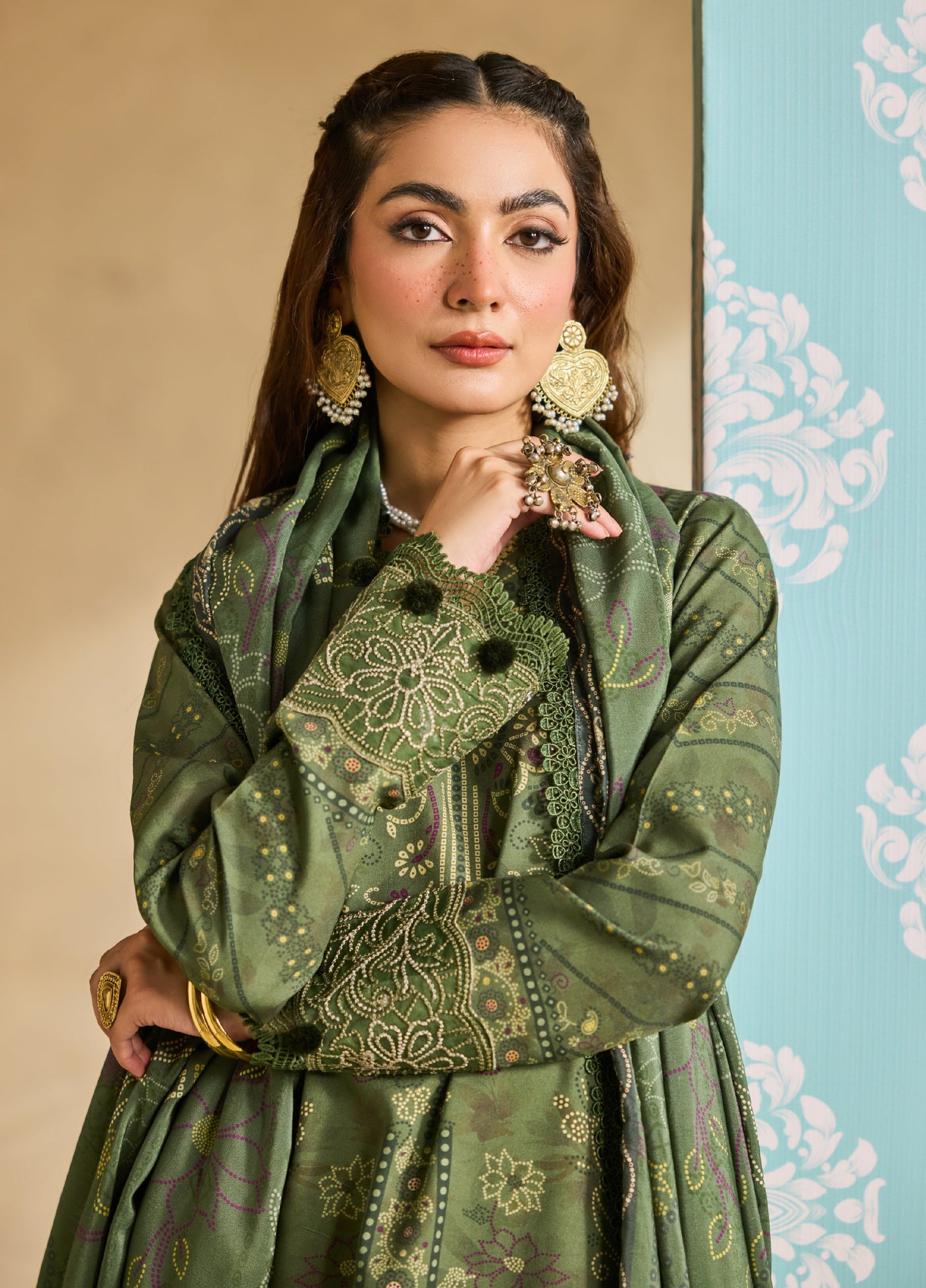 Zync by Florent One Nation Unstitched Khaddar Embroidered Suits 3 Piece FL25ON FL-8A - Casual Collection