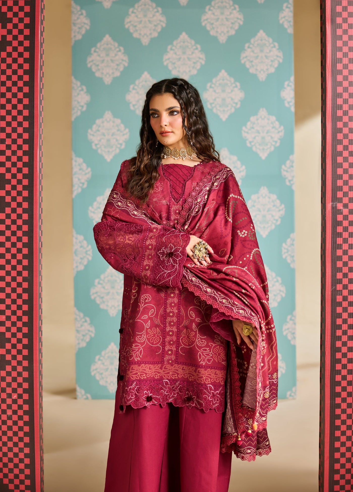 Zync by Florent One Nation Unstitched Khaddar Embroidered Suits 3 Piece FL25ON FL-8B - Casual Collection