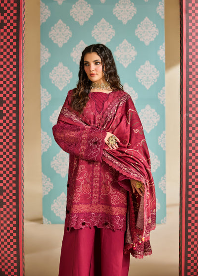 Zync by Florent One Nation Unstitched Khaddar Embroidered Suits 3 Piece FL25ON FL-8B - Casual Collection
