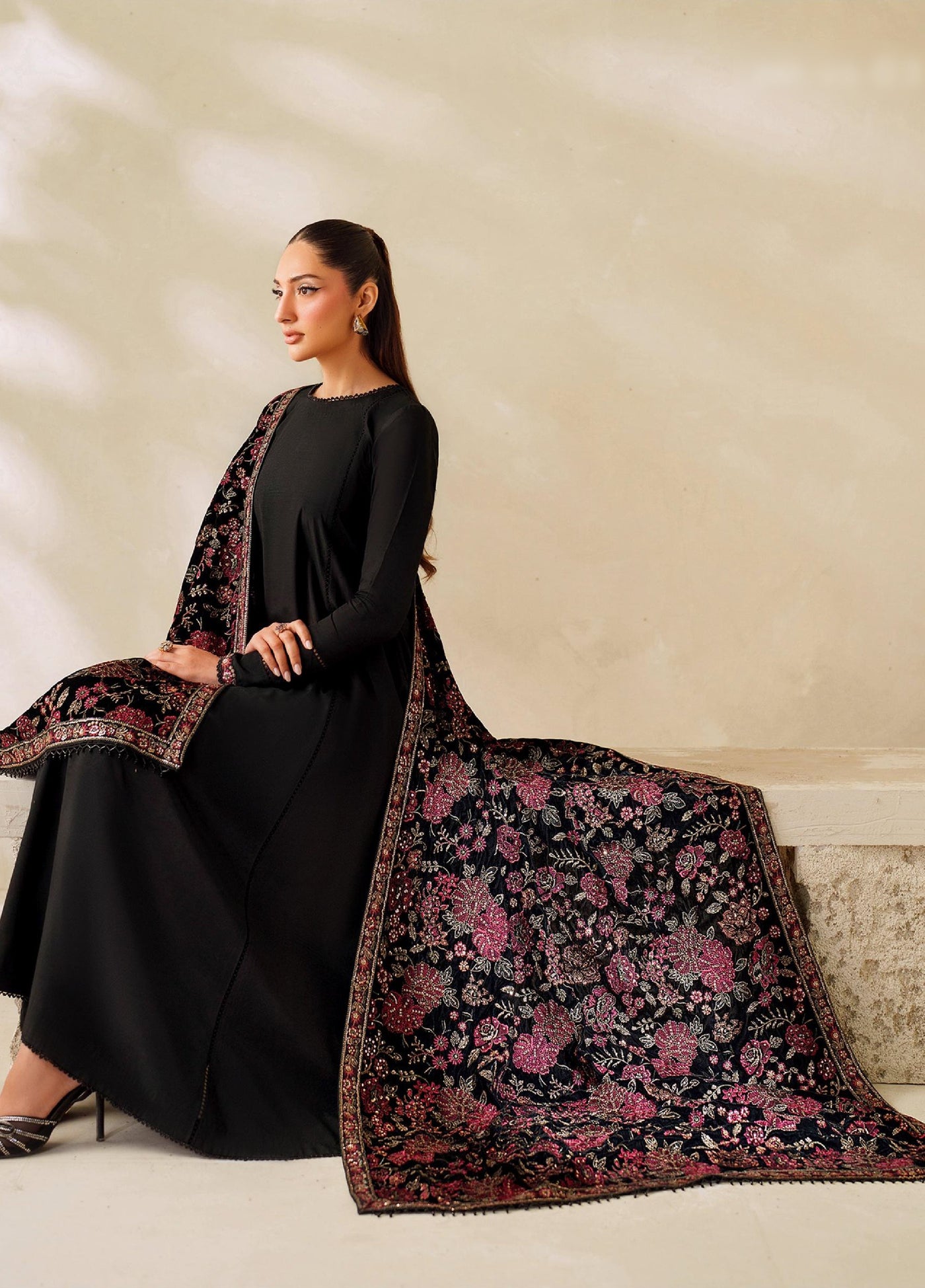 Zarif Unstitched Embroidered Raw Silk Suits 3 Piece ZRF25UF  ZRF-VS-03 - Festive Collection