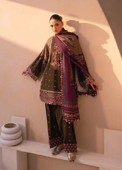 Rang e Khizaan by Xenia Unstitched Khaddar Embroidered Suits 3 Piece XE25SW D-12 AZRA - Winter Collection
