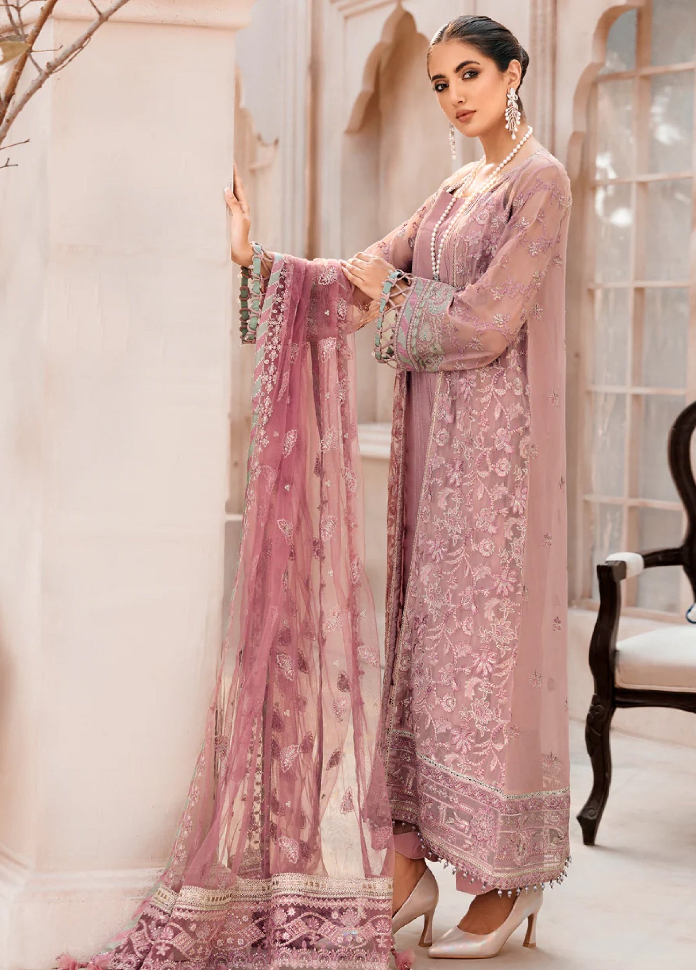 Xenia Formal Unstitched Luxury Chiffon Suits 3 Piece XE25FL Nizha - Formals Collection