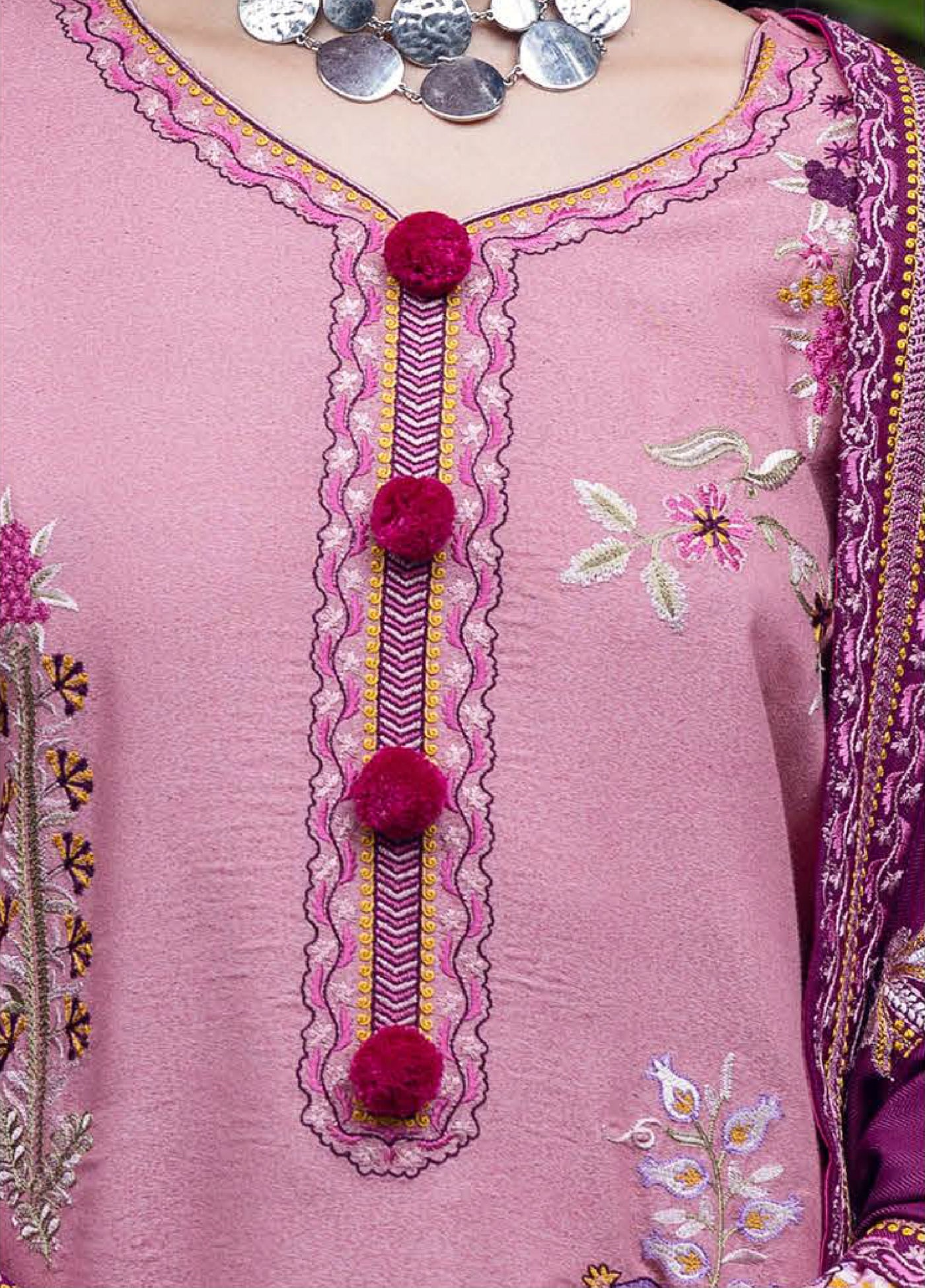 Symphony Hemline by Mushq Unstitched Karandi Embroidered 3 Piece MU25SK Opal Gleam - Winter Collection