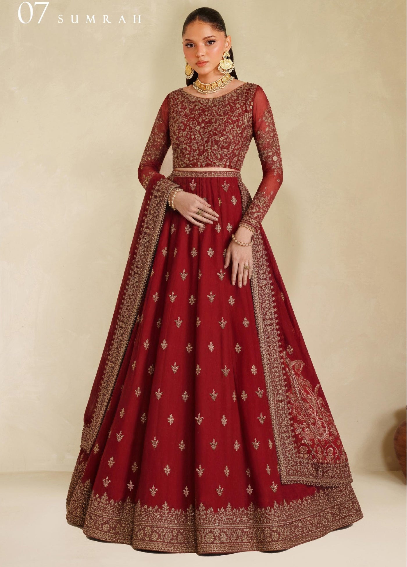 Meesa by Zarif Unstitched Chiffon Embroidered Suits 3 Piece ZAF25MF ZRF-ML-07 SUMRAH - Winter Collection