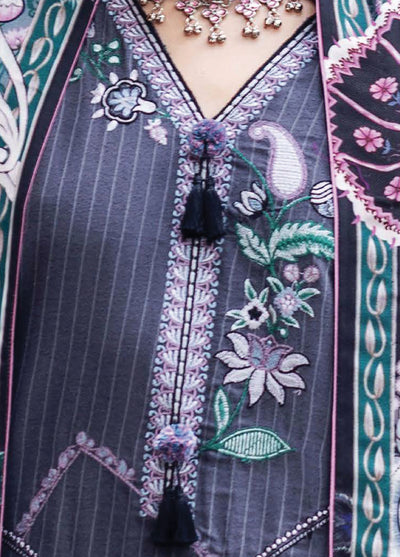 Symphony Hemline by Mushq Unstitched Karandi Embroidered 3 Piece MU25SK Silver Mist - Winter Collection