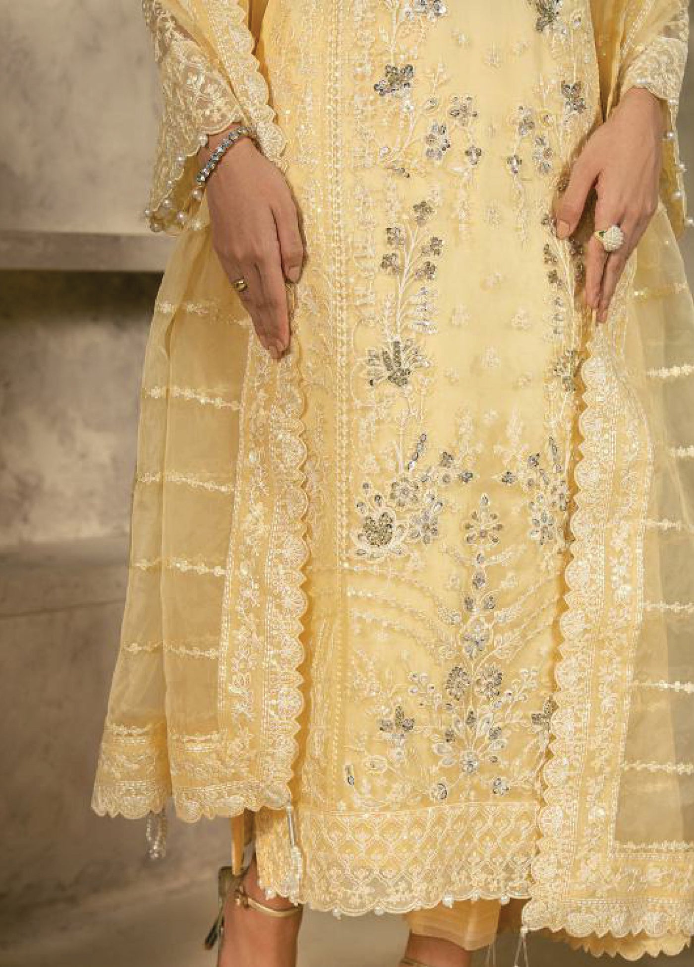 Azira by Gulaal Unstitched Luxury Embroidered Organza 3 piece GL25AF LFU-05 Aureva - Formals Collection