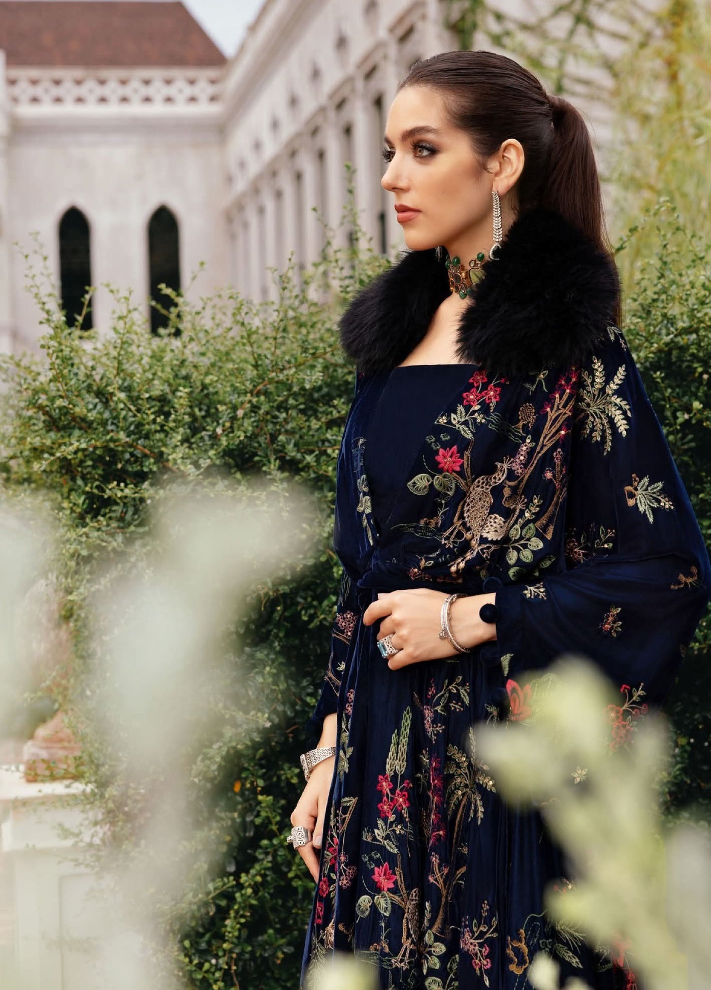 Luxe by Maria B Unstitched Embroidered Twill Linen 3 Piece MB25LW D12 - Winter Collection